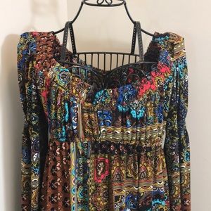 Muse Multi-colored Dress Long Sleeve Size 8